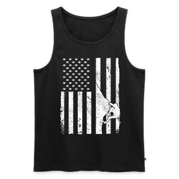 Climbing Mountaineering - Men's Premium Organic Tank Top - black - Front - Michal (187cm)