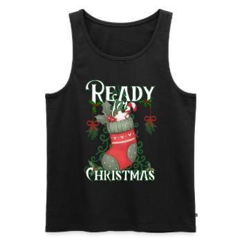 Ready for Christmas - Pretty Christmas socks - Men's Premium Organic Tank Top - black - Front - Michal (187cm)