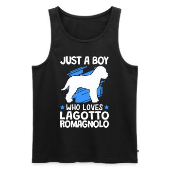 Only a boy who loves Lagotto Romagnolo - Men's Premium Organic Tank Top - black - Front - Michal (187cm)