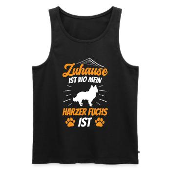 Harzer Fuchs ist mein Zuhause Hütefuchs - Männer Premium Bio Tank Top - Schwarz - Vorne - AI Model Male 178 light (178cm)