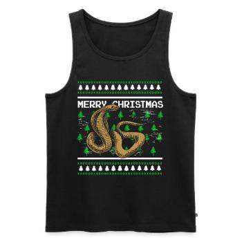 Ugly Christmas Sweater Weihnachten Schlange - Männer Premium Bio Tank Top - Schwarz - Vorne - Michal (187cm)