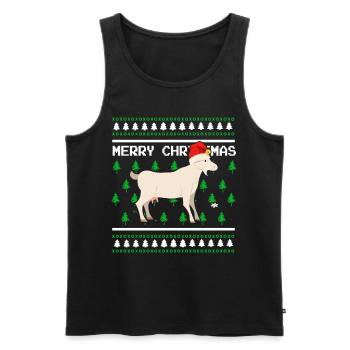 Moche pull de Noël Tshirt Chèvre de Noël - Débardeur bio Premium Homme - noir - Devant - Michal (187cm)