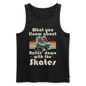 Inline Skate Cadeau Rollskates Roller 70s - Débardeur bio Premium Homme - noir - Devant - Michal (187cm)