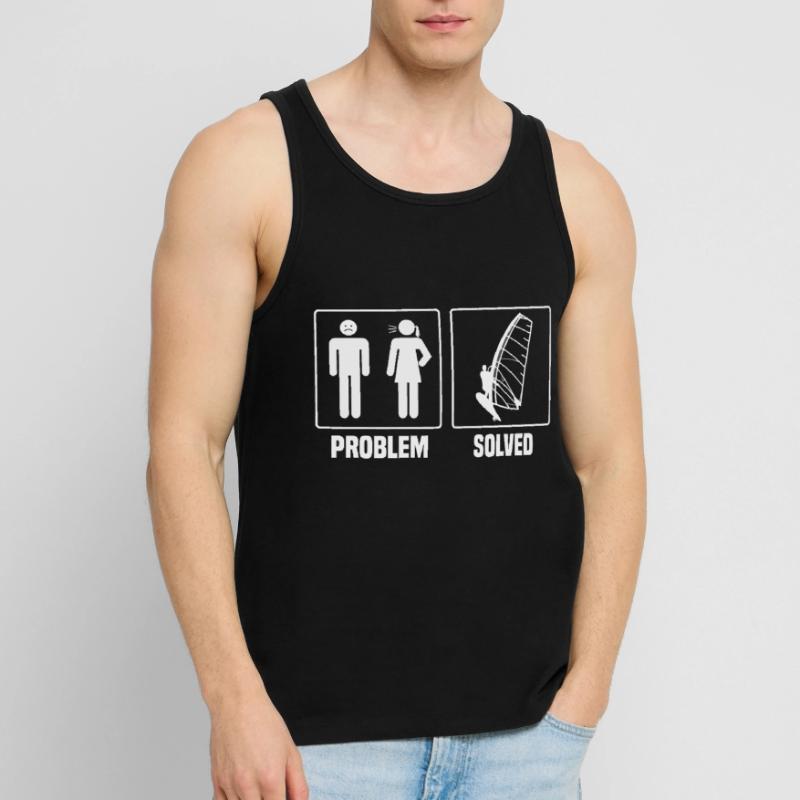 WInd Surfing Problem Solved For Wind Surfing Enthu Männer Premium Bio Tank Top