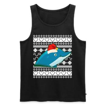 Ugly Christmas Sweater Tshirt Weihnachten Delfin - Männer Premium Bio Tank Top - Schwarz - Vorne - AI Model Male 178 light (178cm)