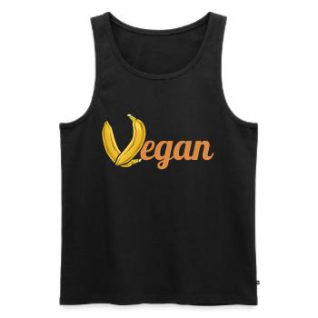 Les bananes formant la lettre V de végétalien - Débardeur bio Premium Homme - noir - Devant - Michal (187cm)