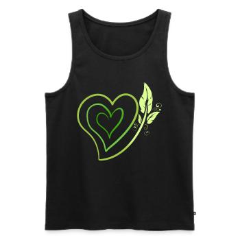 Logo végétalien avec feuilles, devenez végétalien - Débardeur bio Premium Homme - noir - Devant - AI Model Male 178 light (178cm)