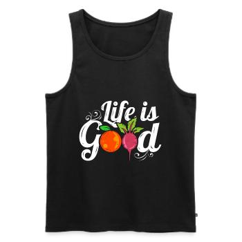 Orange And Radish Veggies Logo Life Is Good For A - Men's Premium Organic Tank Top - black - Front - AI Model Male 178 light (178cm)