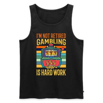 Casino Gambling Slot Machine à sous Jeu de cartes - Débardeur bio Premium Homme - noir - Devant - AI Model Male 178 light (178cm)
