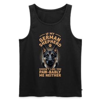 If My German Shepherd Doesn't Like You Funny Dog H - Men's Premium Organic Tank Top - black - Front - AI Model Male 178 light (178cm)