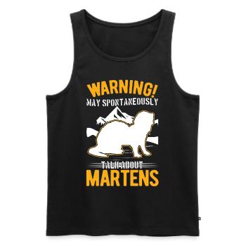 Warning: Martens, Minks, Badgers, Pine Martens - Men's Premium Organic Tank Top - black - Front - AI Model Male 178 light (178cm)