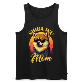 Retro Shiba Inu Maman Drôle de chien Propriétaire d’animal de compagnie - Débardeur bio Premium Homme - noir - Devant - Michal (187cm)