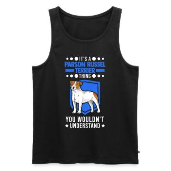Parson Russell Terrier Ding - Men's Premium Organic Tank Top - black - Front - Michal (187cm)