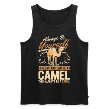 Always be yourself Camel Big Camel Camel - Men's Premium Organic Tank Top - black - Front - Michal (187cm)