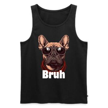Bruh French Bulldog Funny Frenchie Dog Lover - Men's Premium Organic Tank Top - black - Front - Michal (187cm)