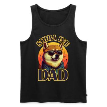 Shiba Inu Papa Rétro Chien Amoureux Drôle Mignon Pet - Débardeur bio Premium Homme - noir - Devant - Michal (187cm)