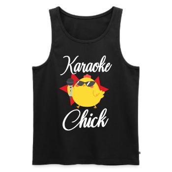 Karaoke Singer Chicken Karaoke - Männer Premium Bio Tank Top - Schwarz - Vorne - Michal (187cm)