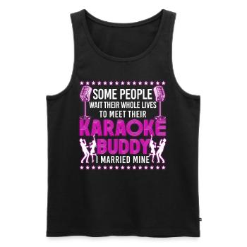 Chanteur de karaoké Mari Femme - Débardeur bio Premium Homme - noir - Devant - Michal (187cm)