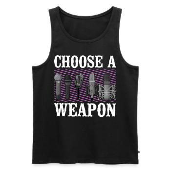 Karaoke Singer Microphone Vocalist - Men's Premium Organic Tank Top - black - Front - AI Model Male 178 light (178cm)