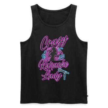 Karaoke Singer 80s Retro Crazy - Männer Premium Bio Tank Top - Schwarz - Vorne - Michal (187cm)
