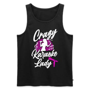 Karaoke Singer Crazy Karaoke Lady - Männer Premium Bio Tank Top - Schwarz - Vorne - Michal (187cm)