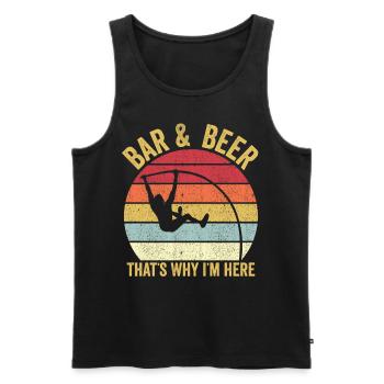 Lustiger Stabhochsprung Stabhochsprung Bar & Bier - Männer Premium Bio Tank Top - Schwarz - Vorne - AI Model Male 178 light (178cm)