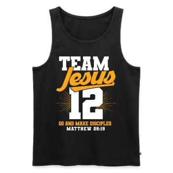 Jésus - Débardeur bio Premium Homme - noir - Devant - AI Model Male 178 light (178cm)