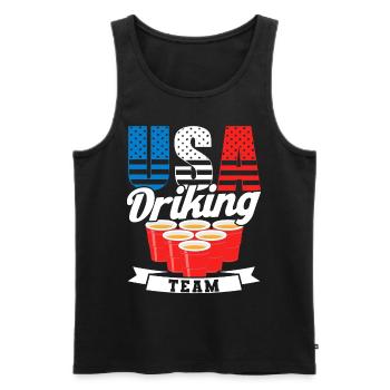 Usa Drinking Team - Débardeur bio Premium Homme - noir - Devant - Michal (187cm)