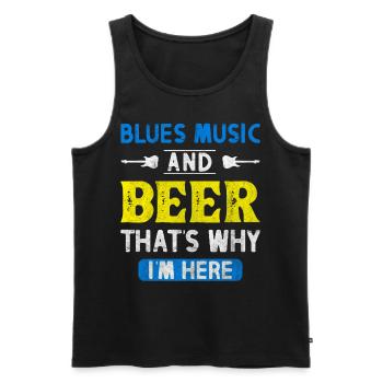 Blues music and beer - Men's Premium Organic Tank Top - black - Front - Michal (187cm)