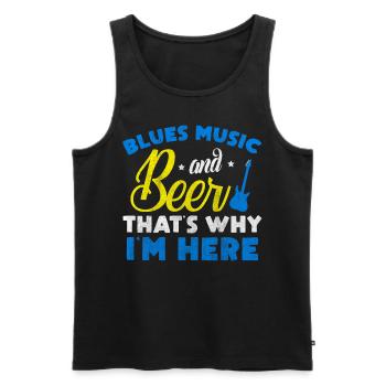 Blues music and beer - Men's Premium Organic Tank Top - black - Front - Michal (187cm)