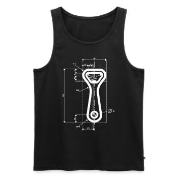 Technical drawing bottle opener - Men's Premium Organic Tank Top - black - Front - AI Model Male 178 light (178cm)