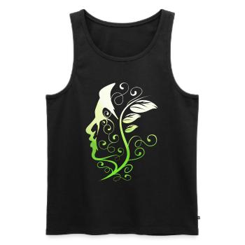 Végétalien dans ma tête. Green Mind, Devenez végétalien - Débardeur bio Premium Homme - noir - Devant - AI Model Male 178 light (178cm)