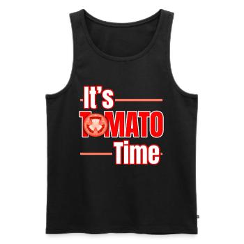 C’est Tomato Time Logo Vegan - Débardeur bio Premium Homme - noir - Devant - AI Model Male 178 light (178cm)