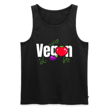 Heart Tomato And Eggplant Logo Go Vegan - Männer Premium Bio Tank Top - Schwarz - Vorne - AI Model Male 178 light (178cm)