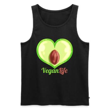 Heart Shaped Aubergine - Vegan Life - Go Vegan - Men's Premium Organic Tank Top - black - Front - Michal (187cm)