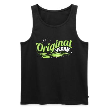 Veganism And Eat Green - Original Vegan - Men's Premium Organic Tank Top - black - Front - Michal (187cm)