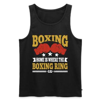 Funny Boxing Quote Boxing Home Is Boxing Ring Gift - Men's Premium Organic Tank Top - black - Front - AI Model Male 178 light (178cm)