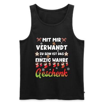 MIT MIR VERWANDT ZU SEIN IST DAS EINZIG WAHRE - Männer Premium Bio Tank Top - Schwarz - Vorne - AI Model Male 178 light (178cm)