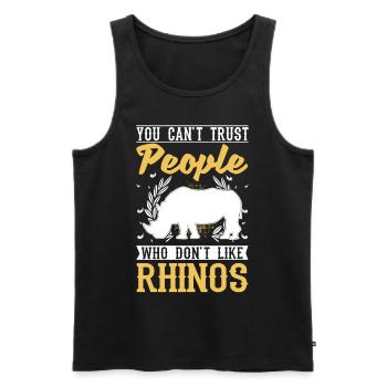 Rhinocéros Cadeau Rhino Rhinocéros - Débardeur bio Premium Homme - noir - Devant - Michal (187cm)