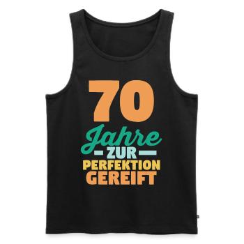 Siebzig Siebzigster 70 Jahre Geburtstag - Männer Premium Bio Tank Top - Schwarz - Vorne - AI Model Male 178 light (178cm)