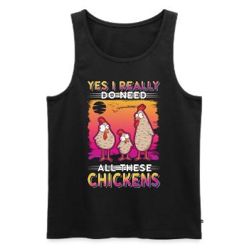 Poulets Élevage de poulets Éleveur de poulet - Débardeur bio Premium Homme - noir - Devant - Michal (187cm)
