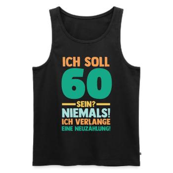 Sechszig 60 Jahre Sechszehnter Geburtstag - Männer Premium Bio Tank Top - Schwarz - Vorne - AI Model Male 178 light (178cm)