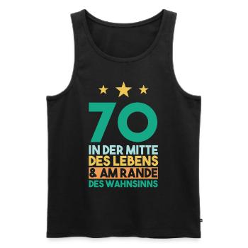 Siebzig Siebzigster 70 Jahre Geburtstag - Männer Premium Bio Tank Top - Schwarz - Vorne - AI Model Male 178 light (178cm)