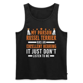 Parson Russell Terrier Gift - Men's Premium Organic Tank Top - black - Front - Michal (187cm)