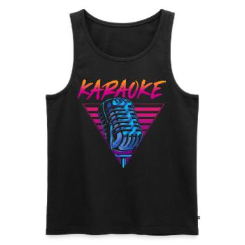 Karaoke Singer Retro 80s 90s - Männer Premium Bio Tank Top - Schwarz - Vorne - Michal (187cm)