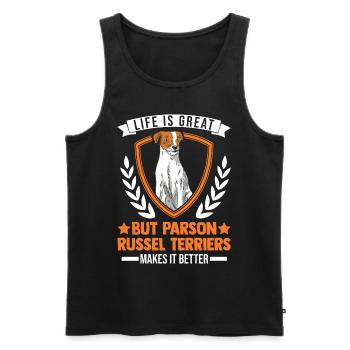 Parson Russell Terrier Gift - Men's Premium Organic Tank Top - black - Front - Michal (187cm)