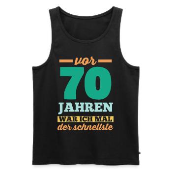 Siebzig 70 Jahre Siebzigster Geburtstag - Männer Premium Bio Tank Top - Schwarz - Vorne - AI Model Male 178 light (178cm)
