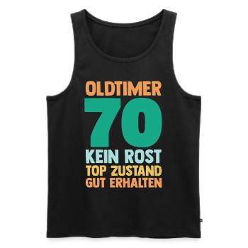 Siebzig 70 Jahre Siebzigster Geburtstag - Männer Premium Bio Tank Top - Schwarz - Vorne - AI Model Male 178 light (178cm)
