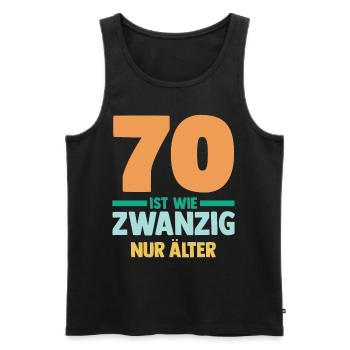 Siebzig 70 Jahre Siebzigster Geburtstag - Männer Premium Bio Tank Top - Schwarz - Vorne - AI Model Male 178 light (178cm)