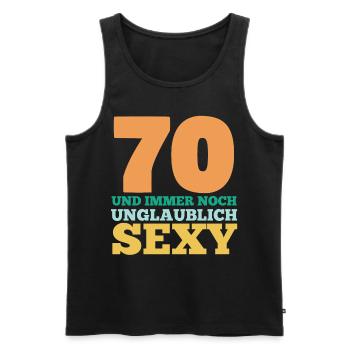 Siebzig 70 Jahre Siebzigster Geburtstag - Männer Premium Bio Tank Top - Schwarz - Vorne - AI Model Male 178 light (178cm)